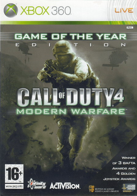 Xbox 360 Call of Duty 4: Modern Warfare omslag