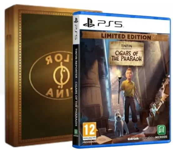 PS5 Tintin Reporter: Cigars of the Pharaoh Limited Edition Steelbook omslag